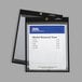 Two C-Line clear magnetic shop ticket holders with black stitching.