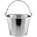 a silver bucket with a white background