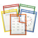 C-Line Easy-Load reusable dry erase folders in primary colors.