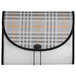 A white and black plaid C-Line expanding file with an elastic closure.