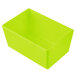 a green plastic container with a white background