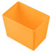 an orange square container