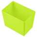 A green plastic container with a white background.