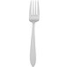 A silver Walco salad fork with a white handle.
