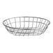 An American Metalcraft stainless steel round wire basket with a handle.