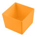 A Tablecraft orange cast aluminum square bowl.