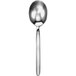 A close-up of a Walco stainless steel bouillon spoon with a fieldstone finish.