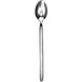 A close-up of a Walco stainless steel iced tea spoon with a fieldstone finish.