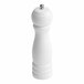An Acopa white wooden salt and pepper mill with a silver top.