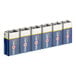 A pack of six Rayovac Ultra Pro industrial 9V alkaline batteries.