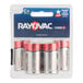 A 4-pack of Rayovac Fusion C advanced alkaline batteries in retail packaging.