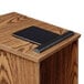 a tablet on a podium