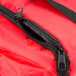 A red Rubbermaid insulated delivery bag with a zipper.