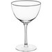 An Acopa Deco Nick and Nora glass with a stem on a white background.