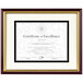 DAX 2703S2RX 8 1/2 inch x 11 inch Mahogany / Gold Plastic Document / Certificate Frame