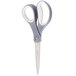 Fiskars 01005409 8 inch Titanium Pointed Tip Office Scissors with Blue / Gray Straight Softgrip Handle