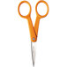 Fiskars 94817797J 5 inch Stainless Steel Micro-Tip Office Scissors with Orange Double-Loop Handle