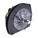 A close-up of a black fan with clear plastic cover for a Lavex 12" Upright Vacuum motor.