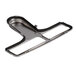 A metal bottom plate assembly for a Lavex upright vacuum with black rubber strips.