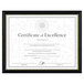 DAX N17981BT 8 1/2 inch x 11 inch Black Document / Diploma Frame with Gold Leaf Trim