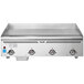 A Vulcan stainless steel gas griddle with infrared burners on a counter.