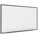 A MasterVision white board with black frame.