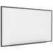 A white board with a black frame.