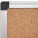 A MasterVision cork board with an aluminum frame.