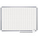 A MasterVision white porcelain planning board with a grid on it.