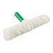 A white cylinder with green fibers.