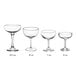 An Acopa Deco coupe cocktail glass with a stem on a white background.