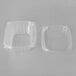 A clear plastic Eco-Products rectangular deli container with a lid.