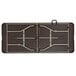 A black and brown Flash Furniture rectangular plastic folding table.