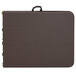 A brown woven rectangular Flash Furniture folding table.