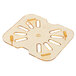 A Carlisle amber plastic drain tray with holes.
