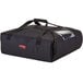 A black Cambro insulated pizza delivery bag with a handle and zipper.
