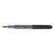 A close up of a Pilot Varsity black fountain pen with a yellow tip.