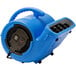 A blue B-Air air mover with a black handle.