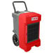 A red and grey B-Air Vantage LGR dehumidifier with a black handle.