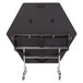 A black hexagon National Public Seating cafeteria table on wheels.