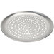 An American Metalcraft round silver aluminum pizza pan with holes.