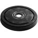 A black circular disc with a grey circle in the center.