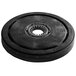 A black round disc with a grey circle in the center.