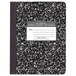 Roaring Spring 77230 7 1/2 inch x 9 3/4 inch White Wide Ruled 100 Page Composition Book with Black Marble Cover