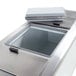 An Excellence stainless steel ice cream dipping cabinet with two open flip lids.