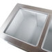 A silver Excellence ice cream dipping cabinet with a white lid flipped open.