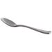 A Oneida Lexia stainless steel spoon with an oval bowl and metal handle.