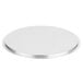 A round silver pot / pan cover with a silver rim on a white background.