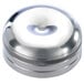 A silver stainless steel round replacement cap for a shaker.