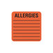 Tabbies 40560 2 inch x 2 inch Orange Medical Label For Allergies - 500/Roll